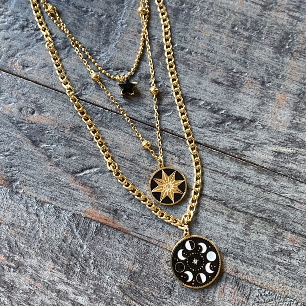 NEW Moon Phases Triple Strand Necklace - Picture 10 of 10